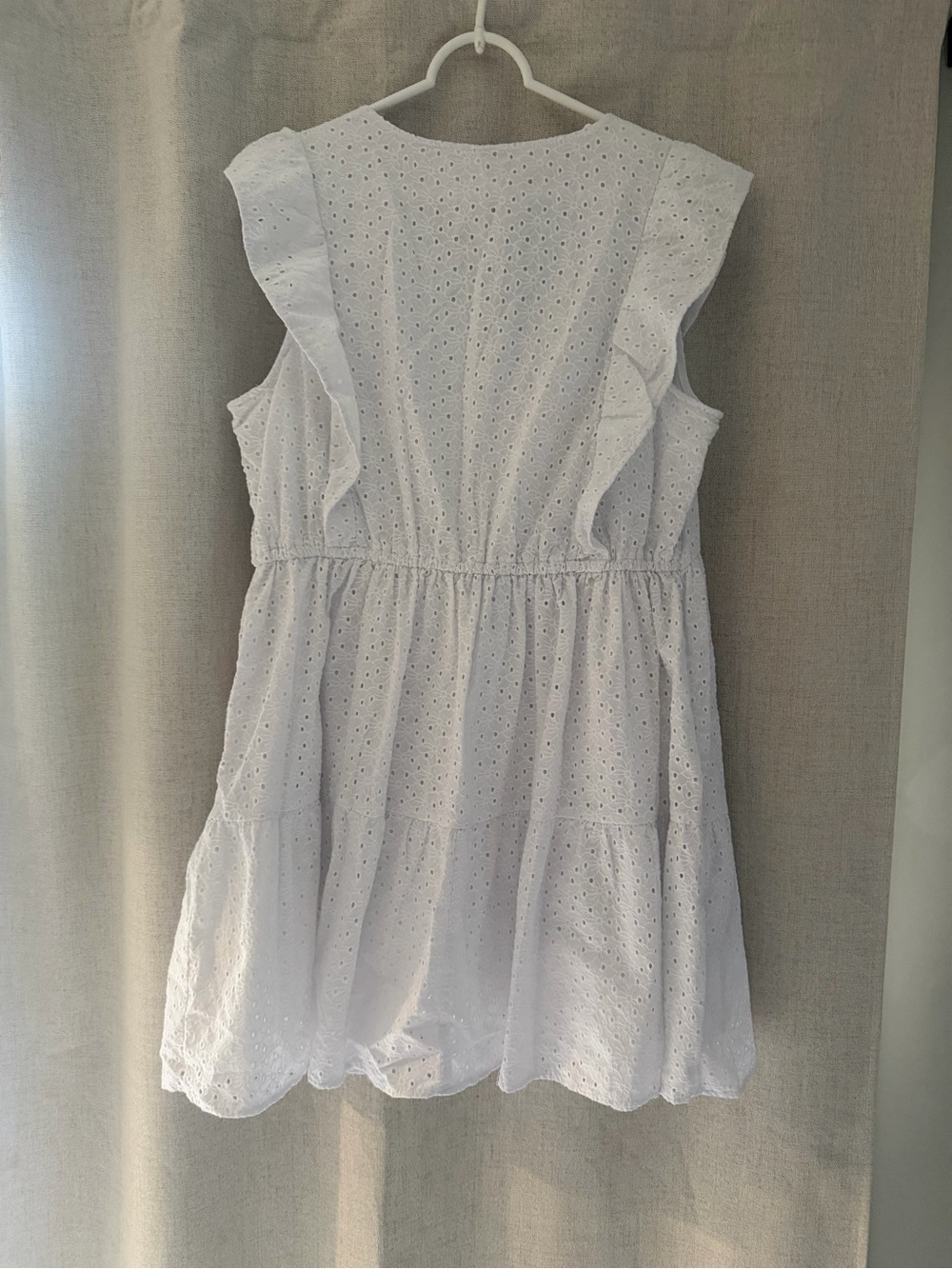 Time and Tru White Eyelet Ruffled Mini Dress - Picture 5 of 5